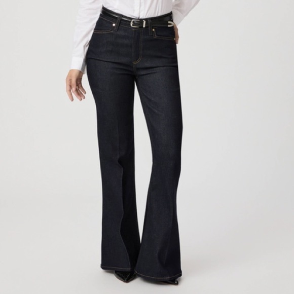 PAIGE Denim - Paige Women’s Charlie Flare Jean High Rise Kira Dark Blue Wide Jean 28